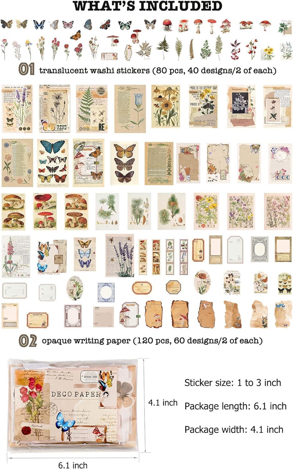 150 Pieces Washi Stickers Set for Journaling Scrapbook Paper Adhesive  Decorative Stickers Aesthetic for Scrapbooking Diary