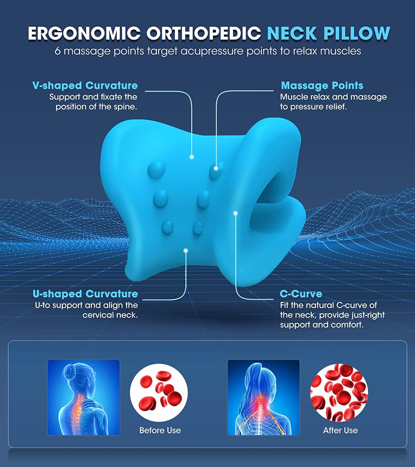 Neck Traction Pillow Cloud Shape Stretcher Cervical Pain Relief