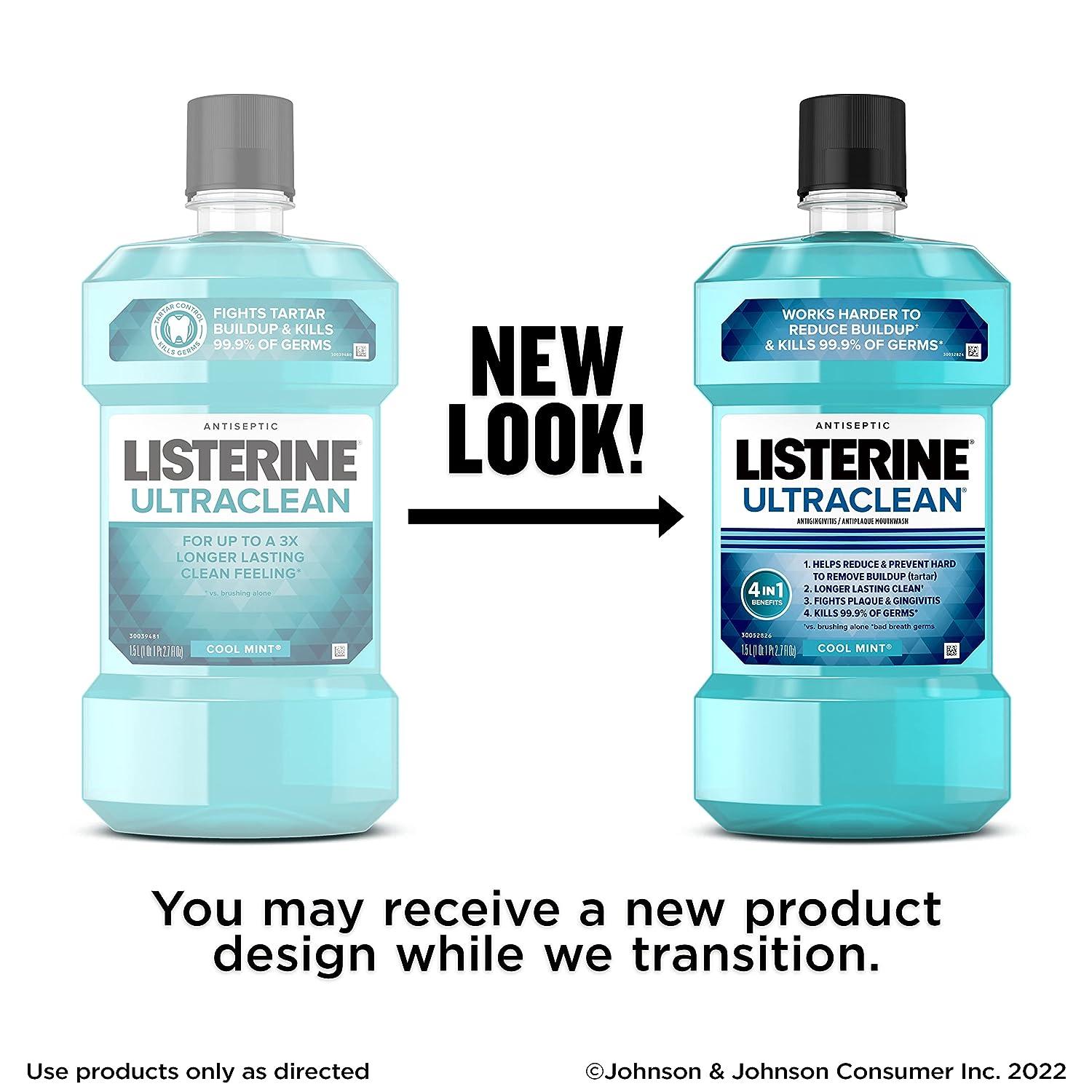 Listerine Cool Mint Antiseptic Mouthwash for Bad Breath - 1.5 L