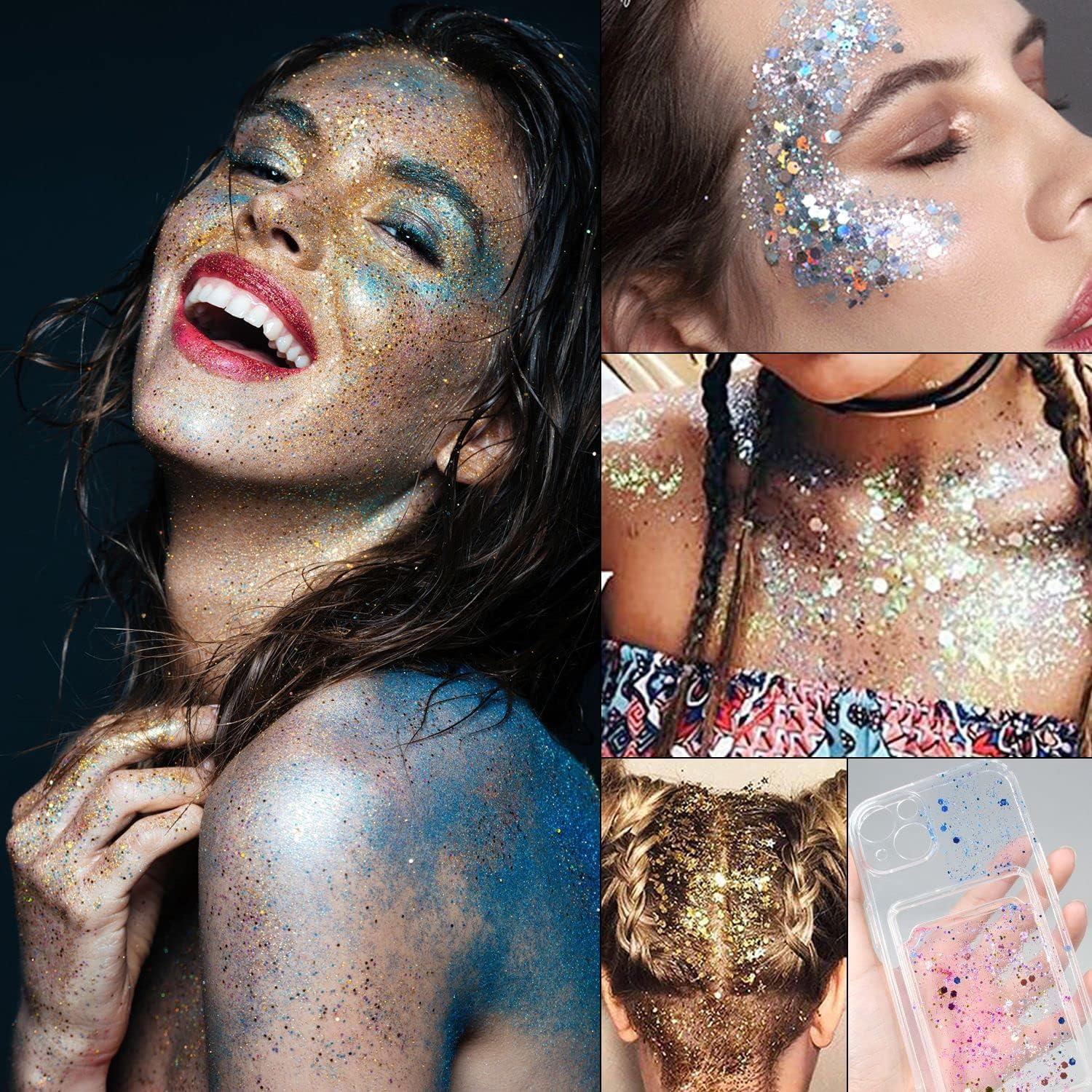 Multi-Colored Face & Body Glitter - Mermaid Sequin Body Glitter