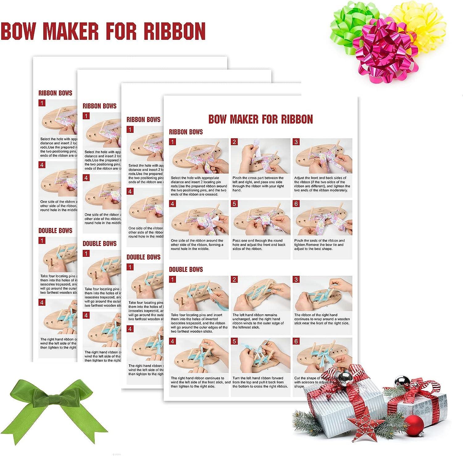 Bow Maker for Ribbon, Wooden Ribbon Bow Maker for Wreaths Christmas Bows,  Hair Bows, Corsages, Various Crafts