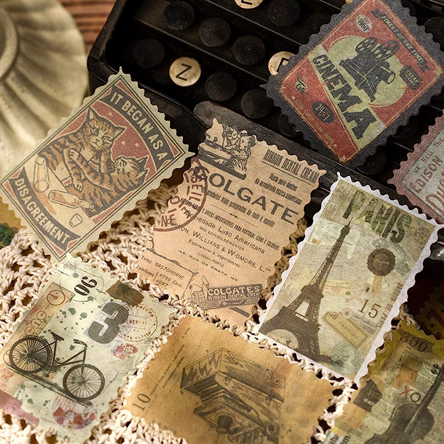 Vintage France Stamp Collection - Stamp Album-style Travel Notebook