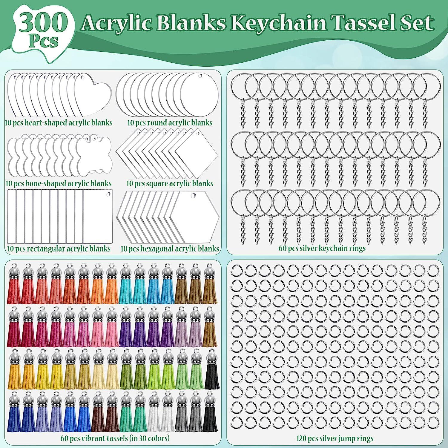Trjgtas Acrylic Keychain Blank Set, Transparent Round Acrylic Blank Bulk (5  Inches), Suitable for Vinyl Resin Craft Project DIY 