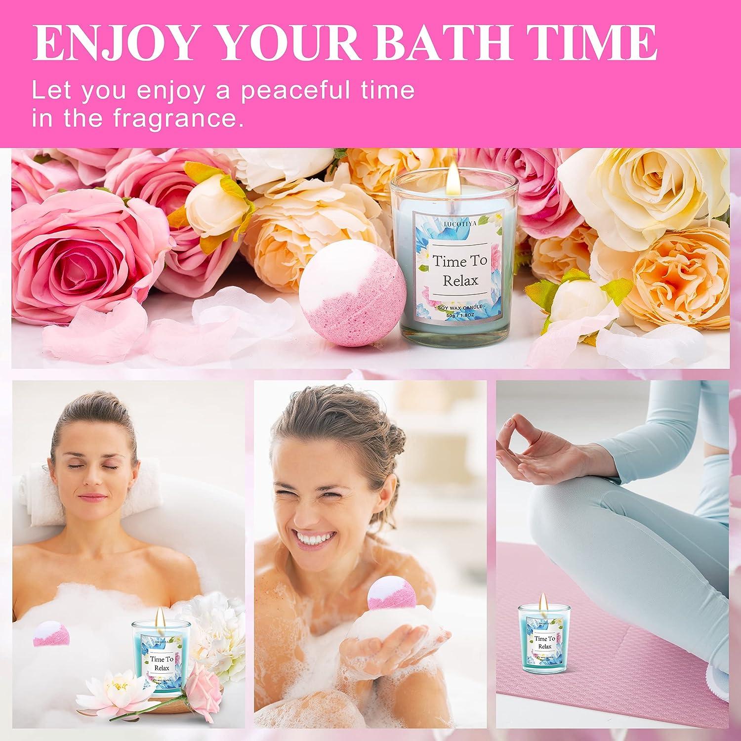 Birthday Gifts for Women Bath and Body Works Gifts Set for Women Spa Gifts  Baskets for Women Bubble Bath for Women Lotus Rose Gifts for