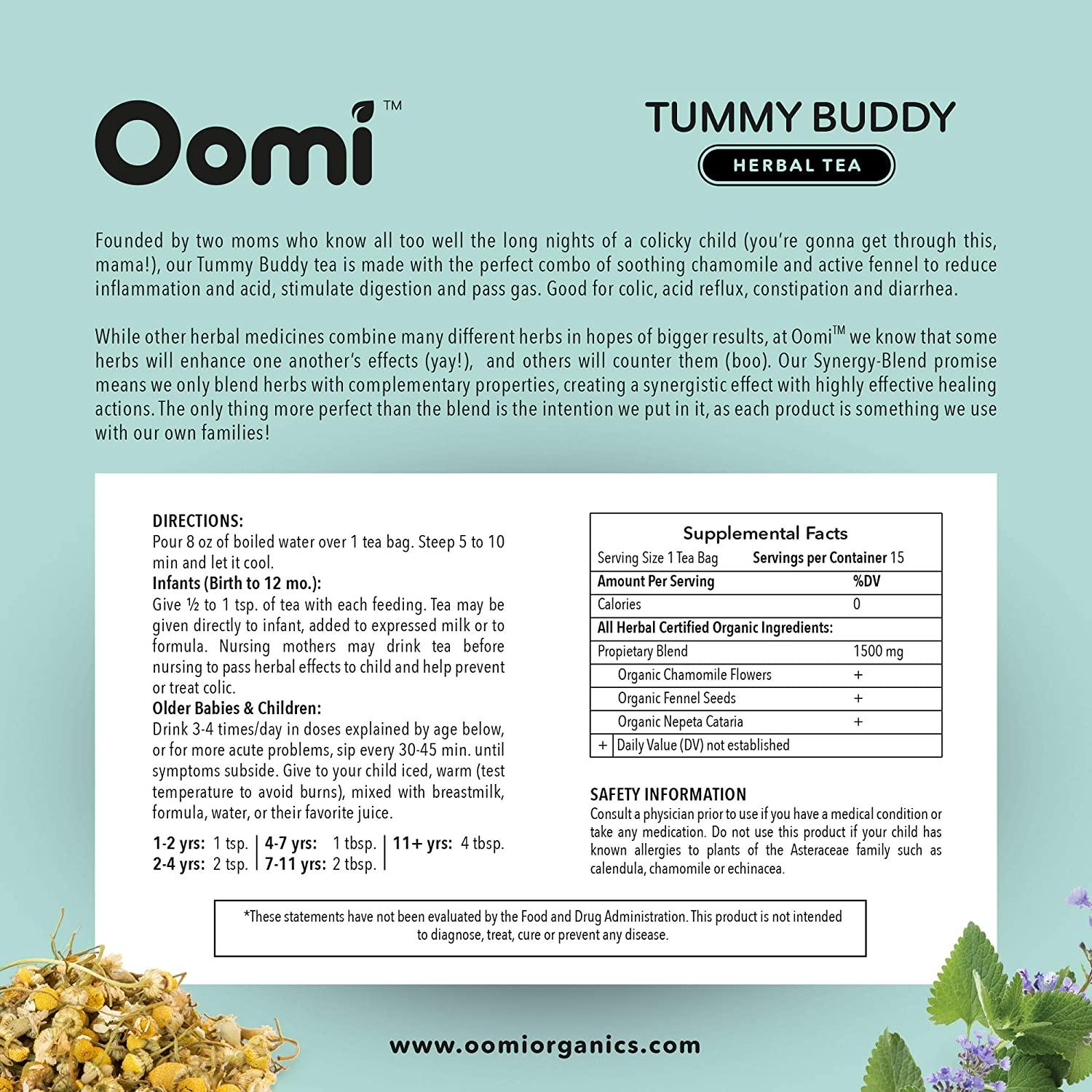 Oomi™ Organics Tummy Buddy Caffeine Free Herbal Tea Pyramid Sachets for  Baby & Kids, 15 ct - Kroger