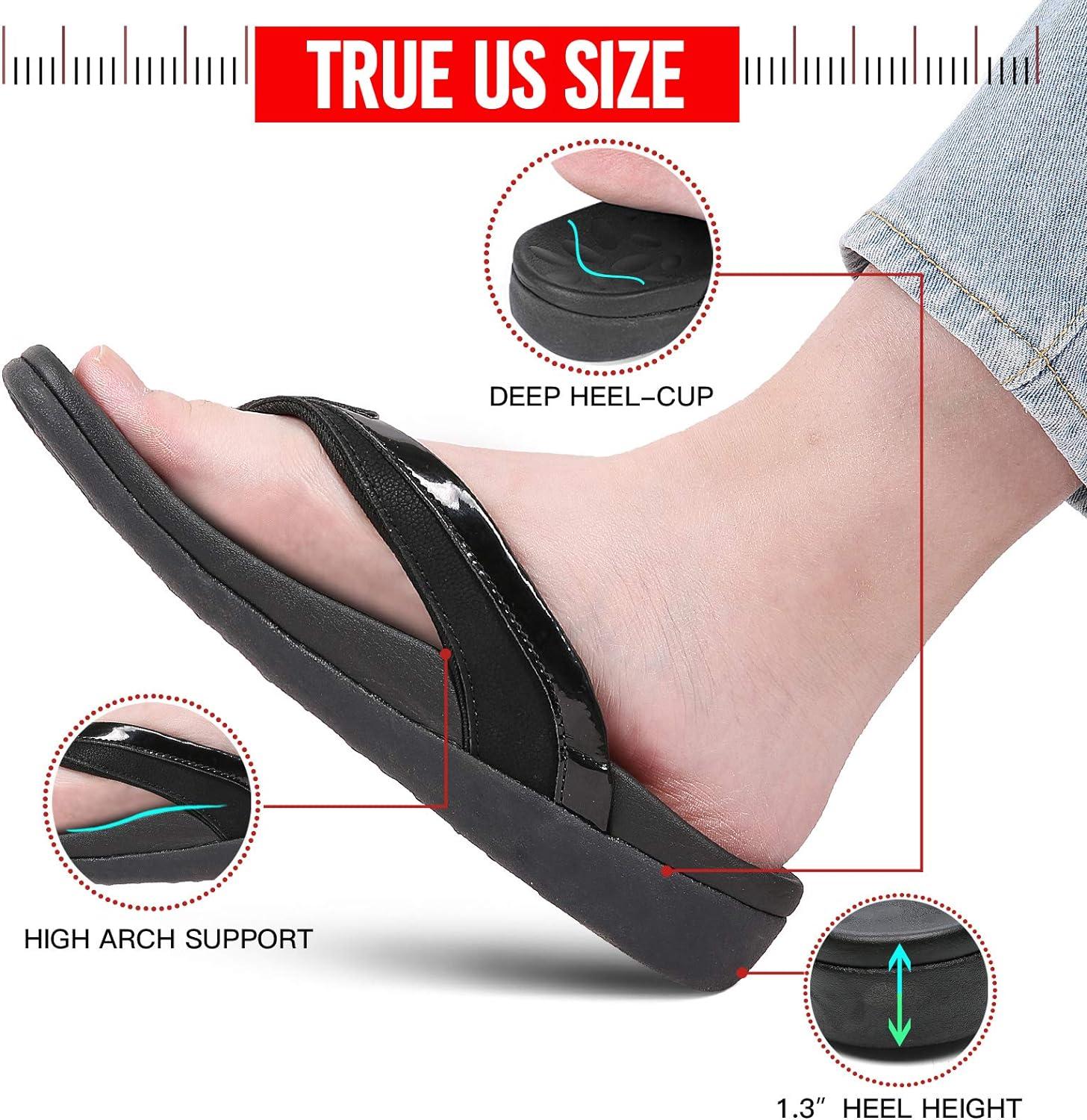 Sounity Comfortable Orthotic Walking Flip Flops Women Arch Support