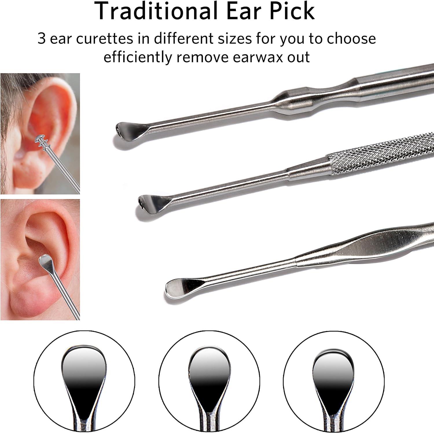 8 Pcs Ear Pick Earwax Removal Kit, Geengle Ear Cleansing Tool Set