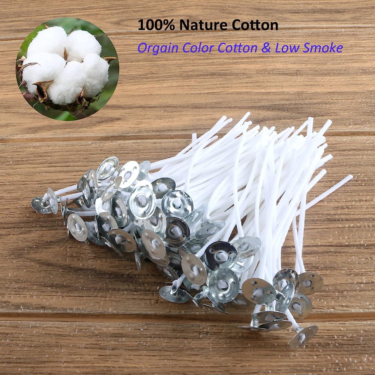 Candle Wicks 6 inch Cotton Core Candle Making Supplies Pre Tabbed 100pcs New, White