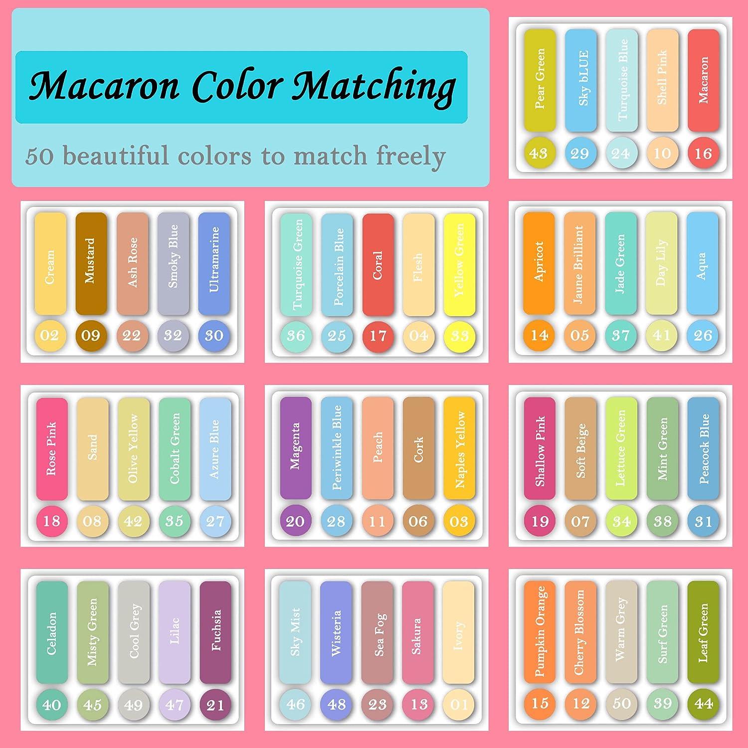 50 Macaron Pastel Colored Pencils for Adult Coloring, Soft Core Colored  Pencils