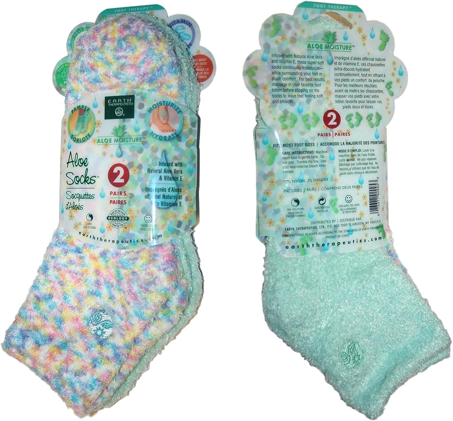  Earth Therapeutics Aloe Vera Socks – Infused with Natural Aloe  Vera & Vitamin E – Helps Dry Feet, Cracked Heels, Calluses, Rough Skin,  Dead Skin - Use with Your Favorite