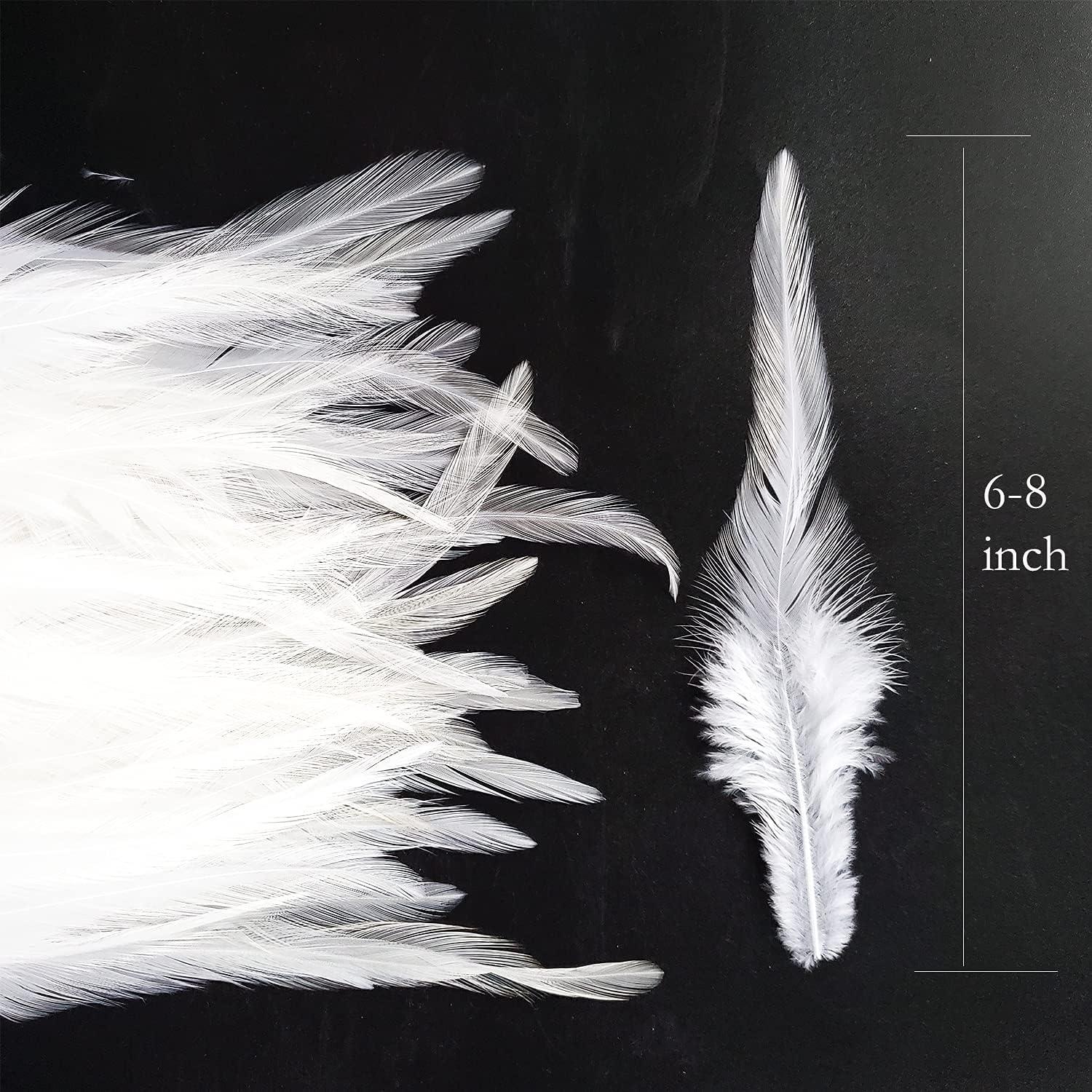 White Feathers for Crafts Dreamcatcher Fringe Trim Colored Feathers （100pcs  White） : : Arts & Crafts