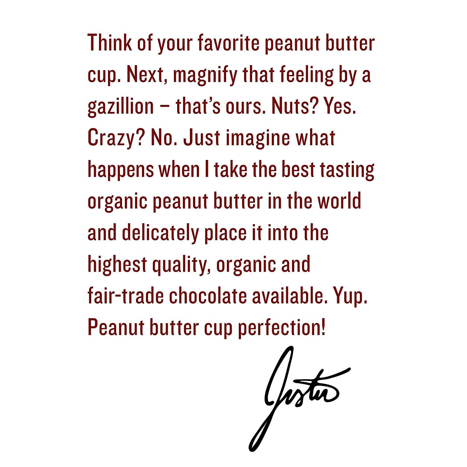 Justins's Organic Crispy Dark Chocolate Peanut Butter Cups, Rainforest Alliance Certified Cocoa, Gluten-Free, Responsibly Sourced, 12 Pack (2 Cups