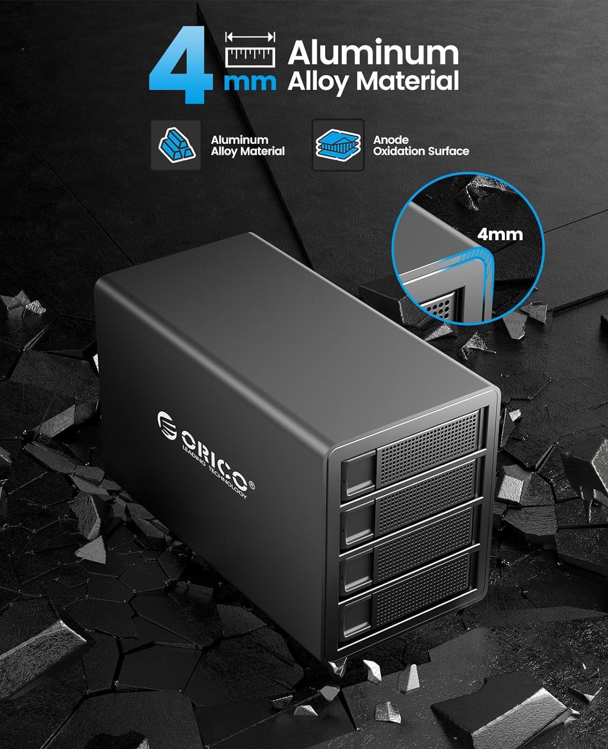 ORICO 4 Bay External Hard Drive Enclosure Aluminum USB 3.0 to SATA