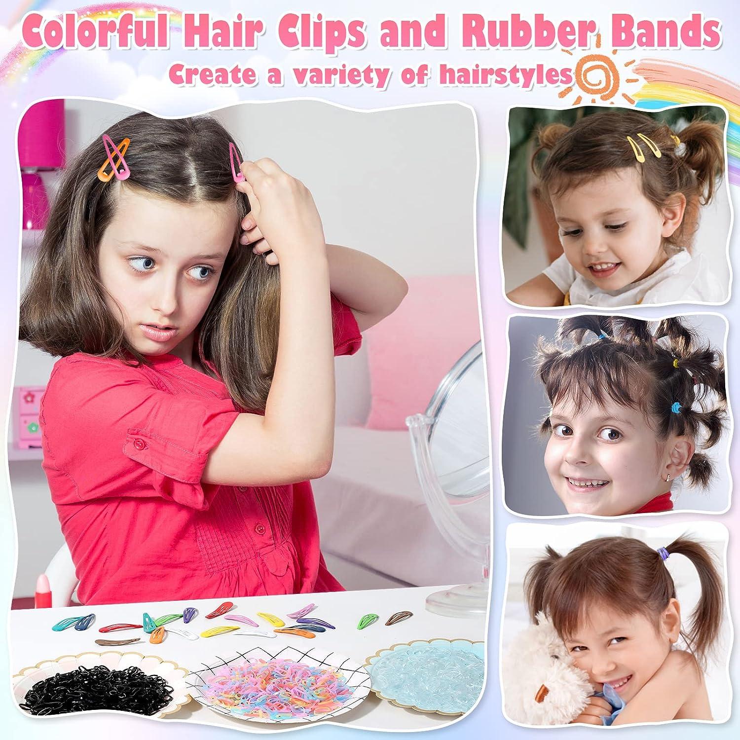  1500Pcs Mini Rubber Bands Soft Elastic Bands for Kid Hair  Bands Ties Women Fashion Girls Braids Hair-multicolor with black comb :  Beauty & Personal Care
