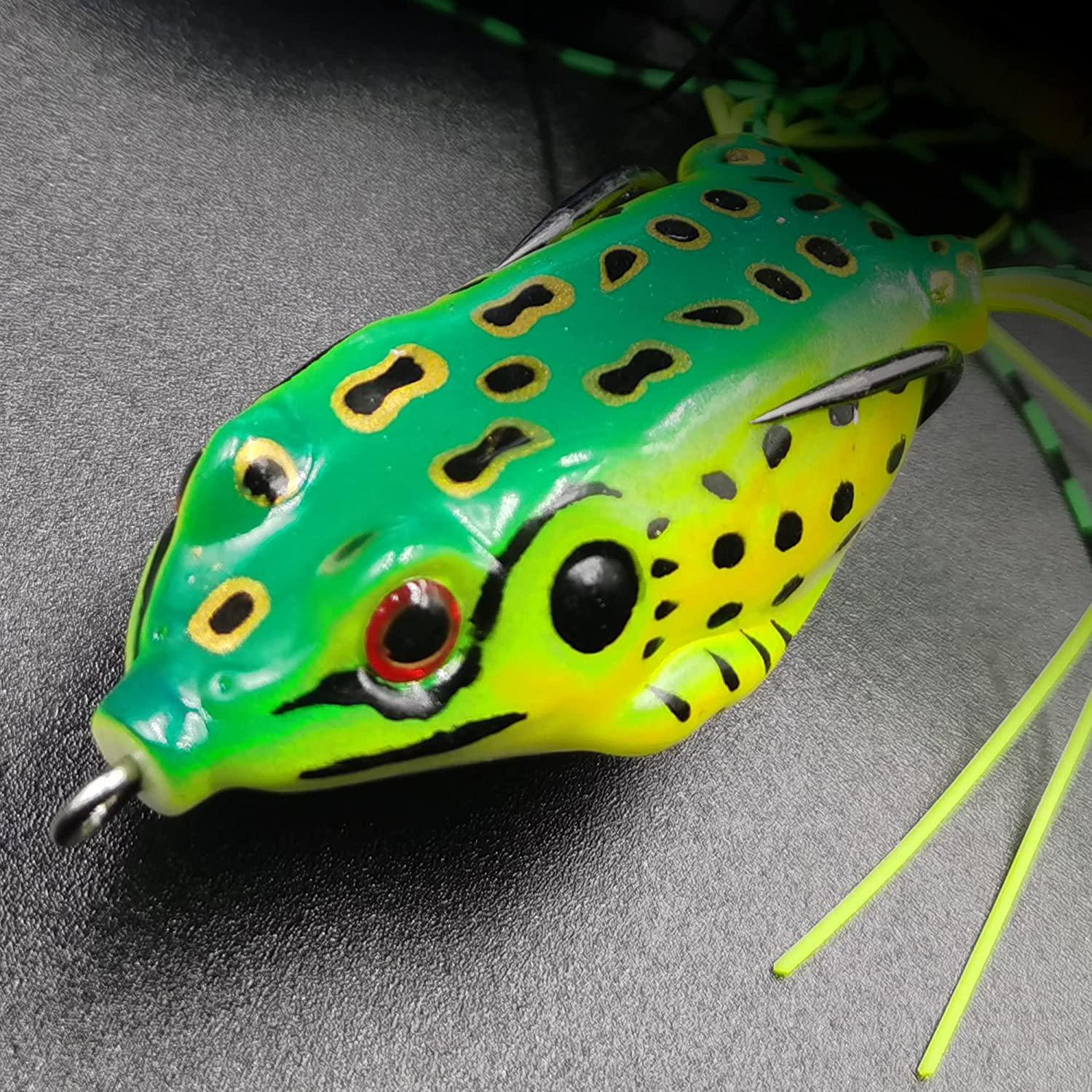 Renosky, 2 Super Micro Frog, Green, Soft Baits