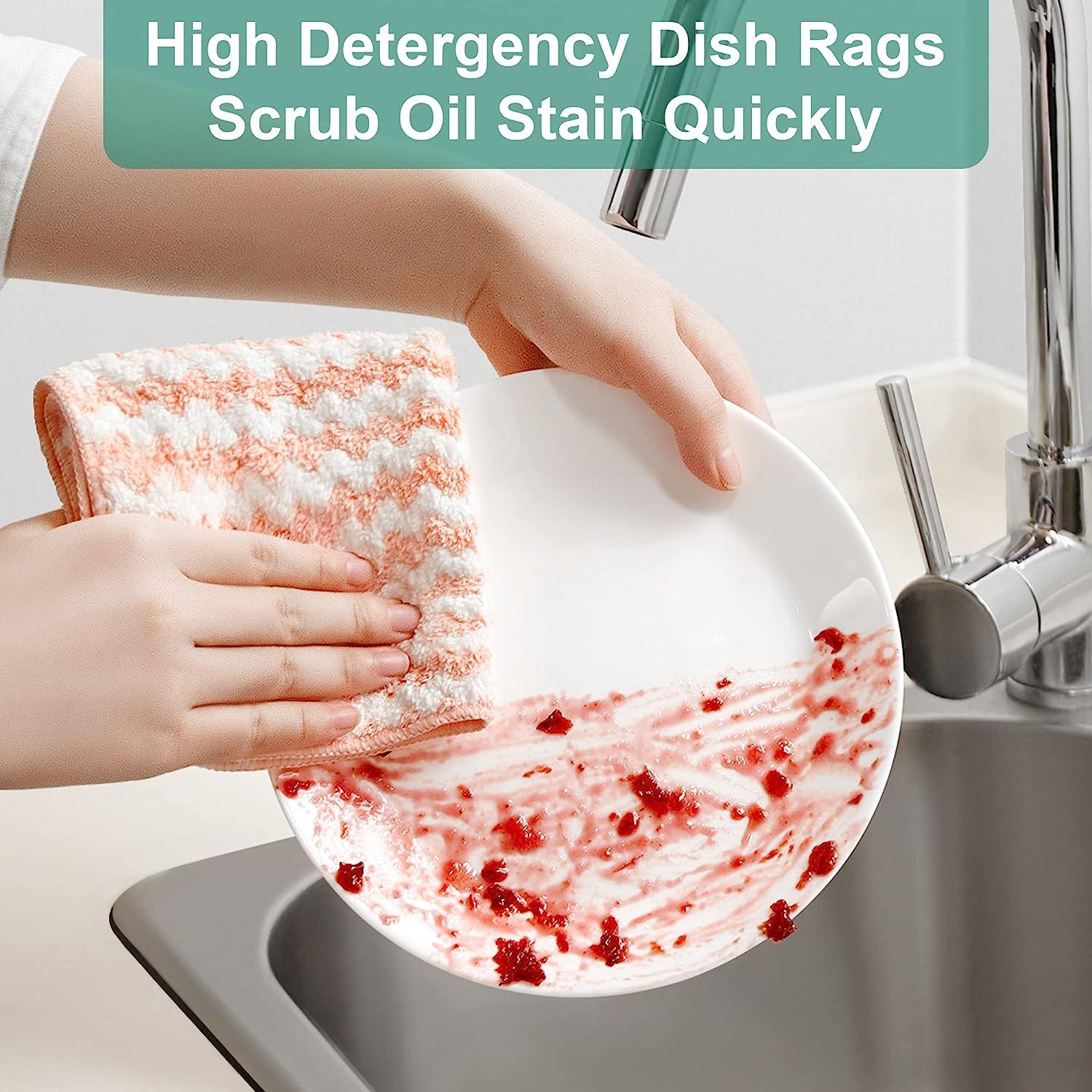 Washing Rags Kitchen Drying Washcloths Dish Microfiber Cleaning
