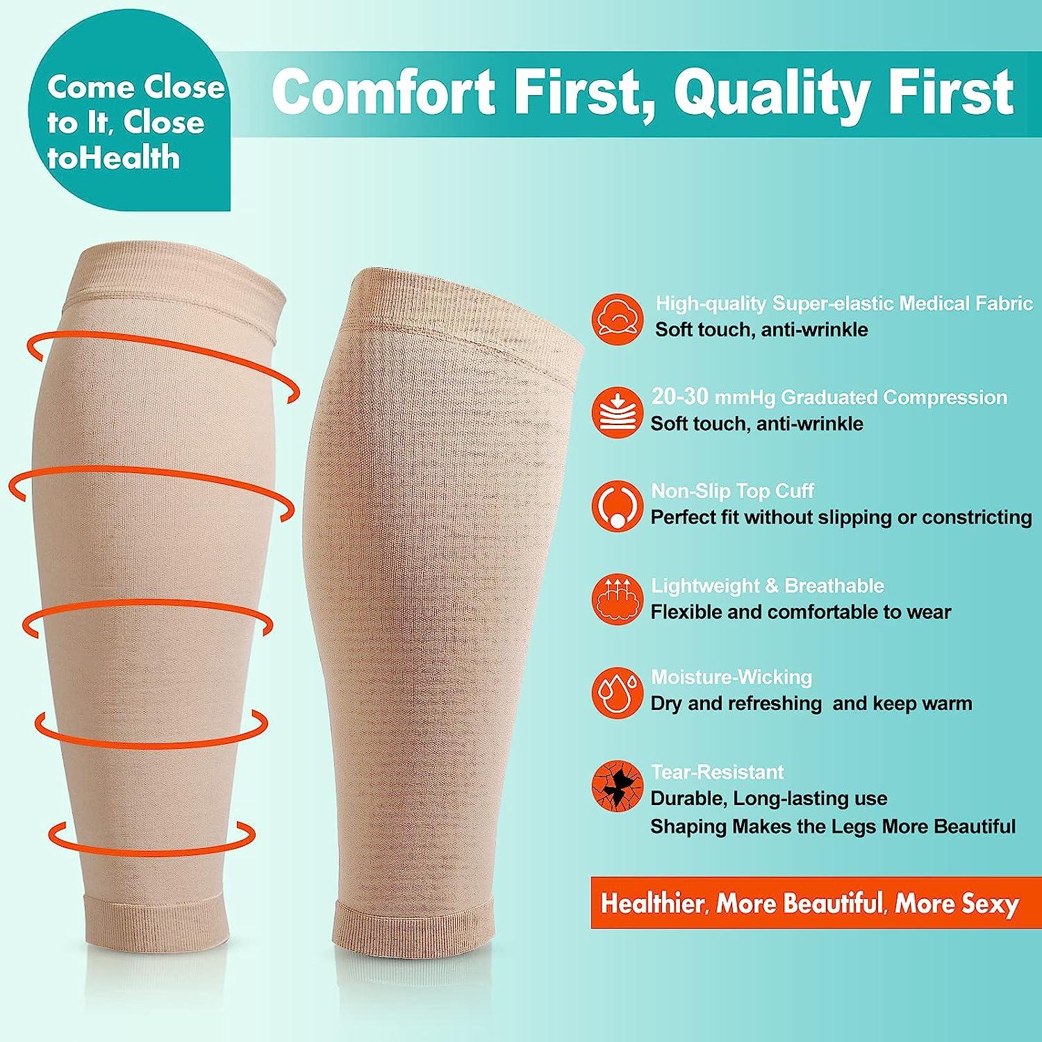 Unisex Compression Stockings,Calf Support Socks,Elastic Stocking Open Toe  Compression Socks Knee High Stockings for Varicose Veins, Edema, Shin  Splints, Nursing, Travel 