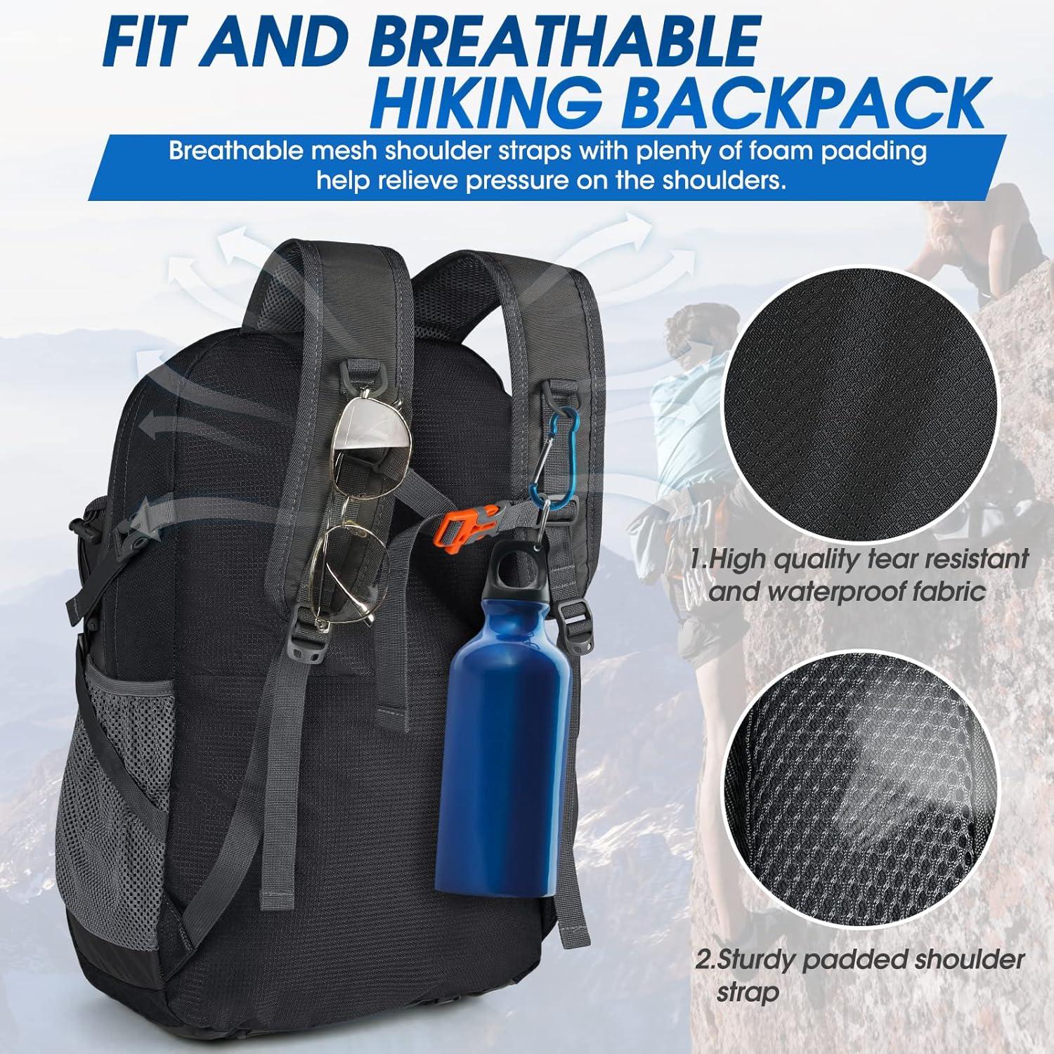 IGOLUMON Hiking Backpack 40L Packable Lightweight Camping Backpack Men  Women Waterproof Hiking Daypack Outdoor Travel Daypack