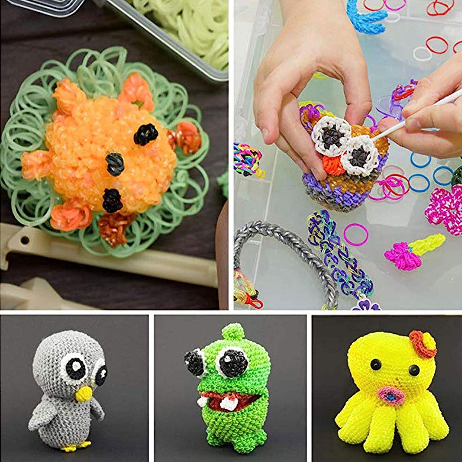 Spare Set For Children's Bracelets 352 Beads Rubber Loom Bands 600 Clips  Creative Diy 5 Looms And 40 Cartoon Pendants