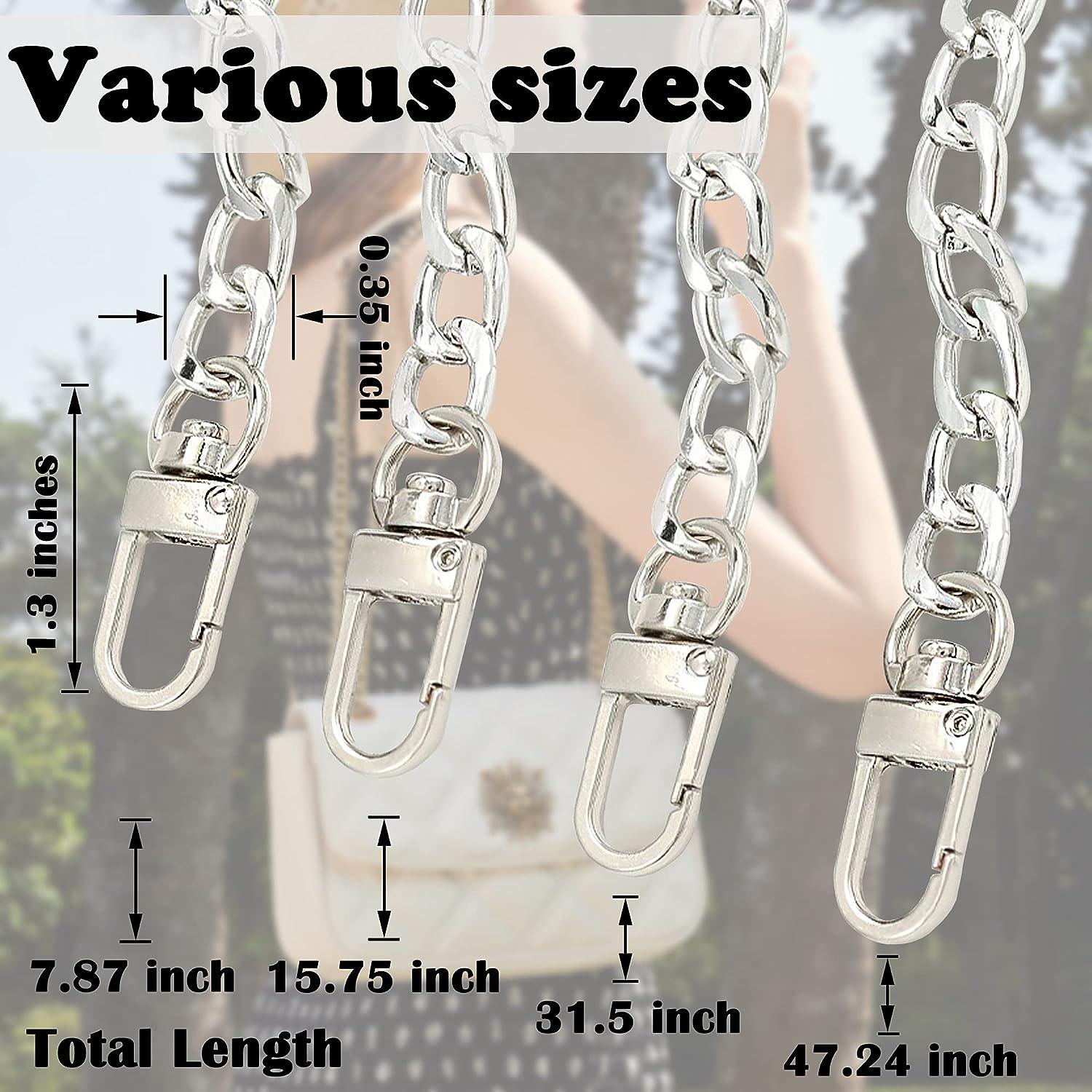  Anvin 47'' Flat Chain Strap DIY Iron Handbag Chains Replacement Purse  Straps Shoulder Crossbody Wallet Chain with Metal Buckles for Belt Bag  Clutch Pouch(Sturdy with Big Chain Links Weight Only 135g) 