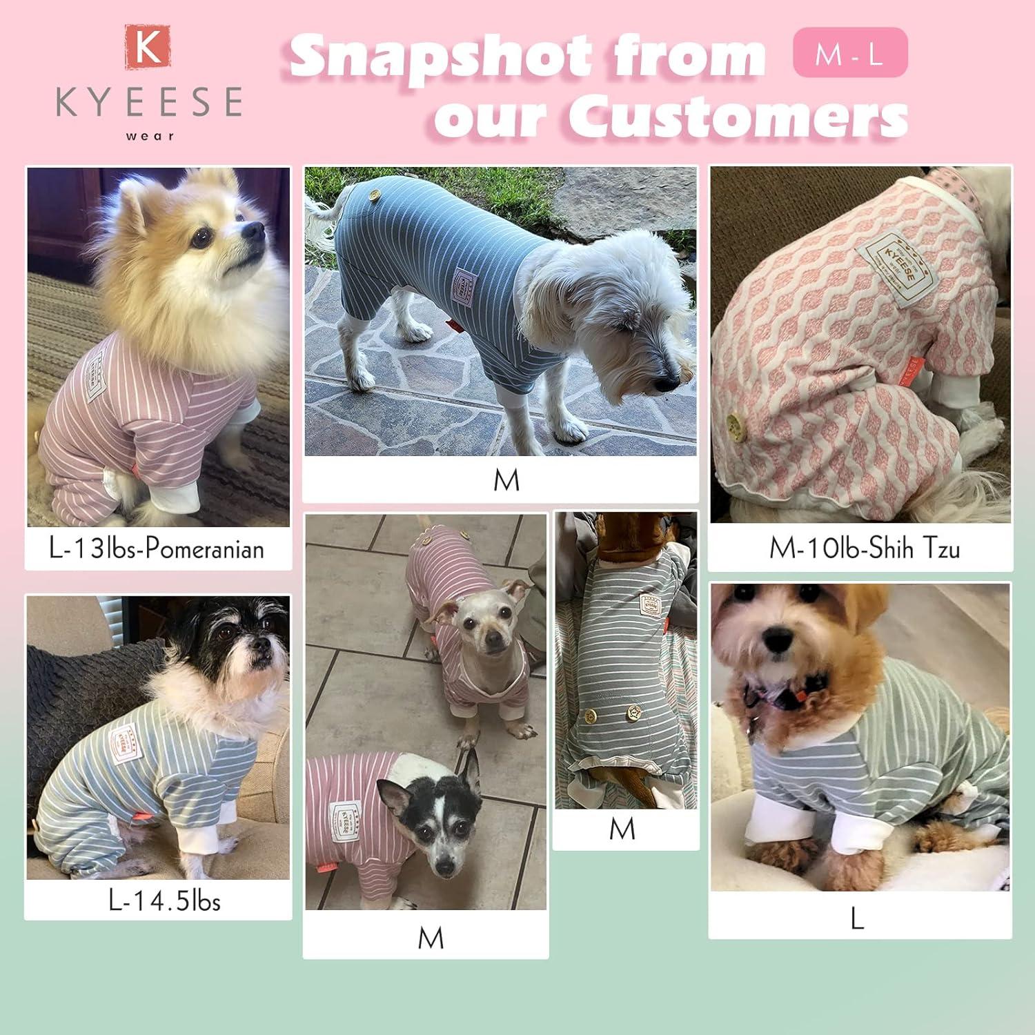 KYEESE Dog Pajamas Stretchable Dog Pjs 4 Legs Pet PJS Lemon