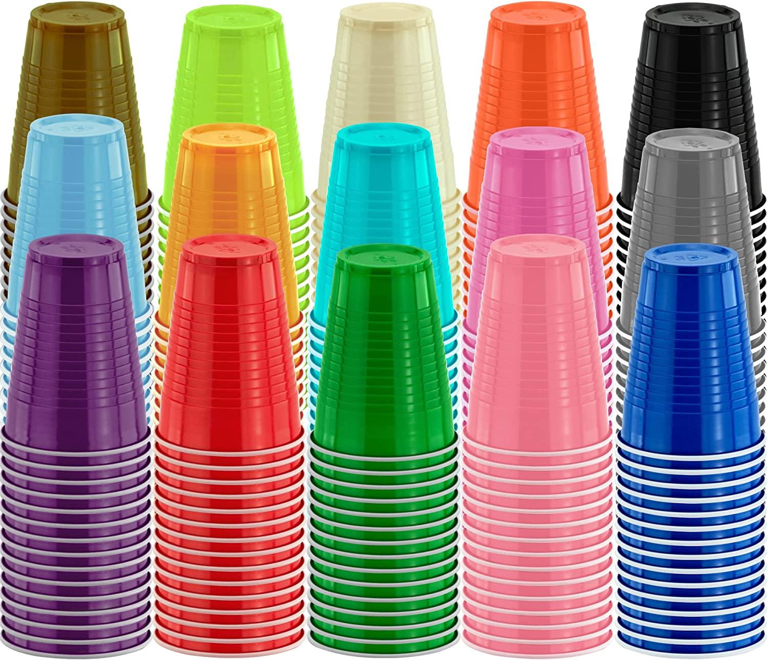 Disposable Party Plastic Cups 12 oz Assorted Colors Drinking Cups Set of 20  PCS