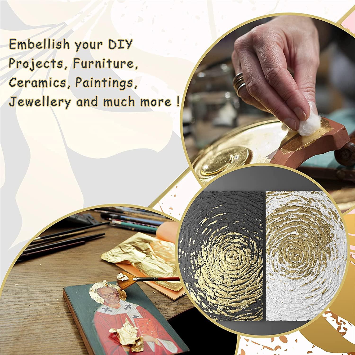 14cm Gold Leaf Sheets K Gold Foil Paper in Arts and Crafts Furniture Nail  Decoration Painting
