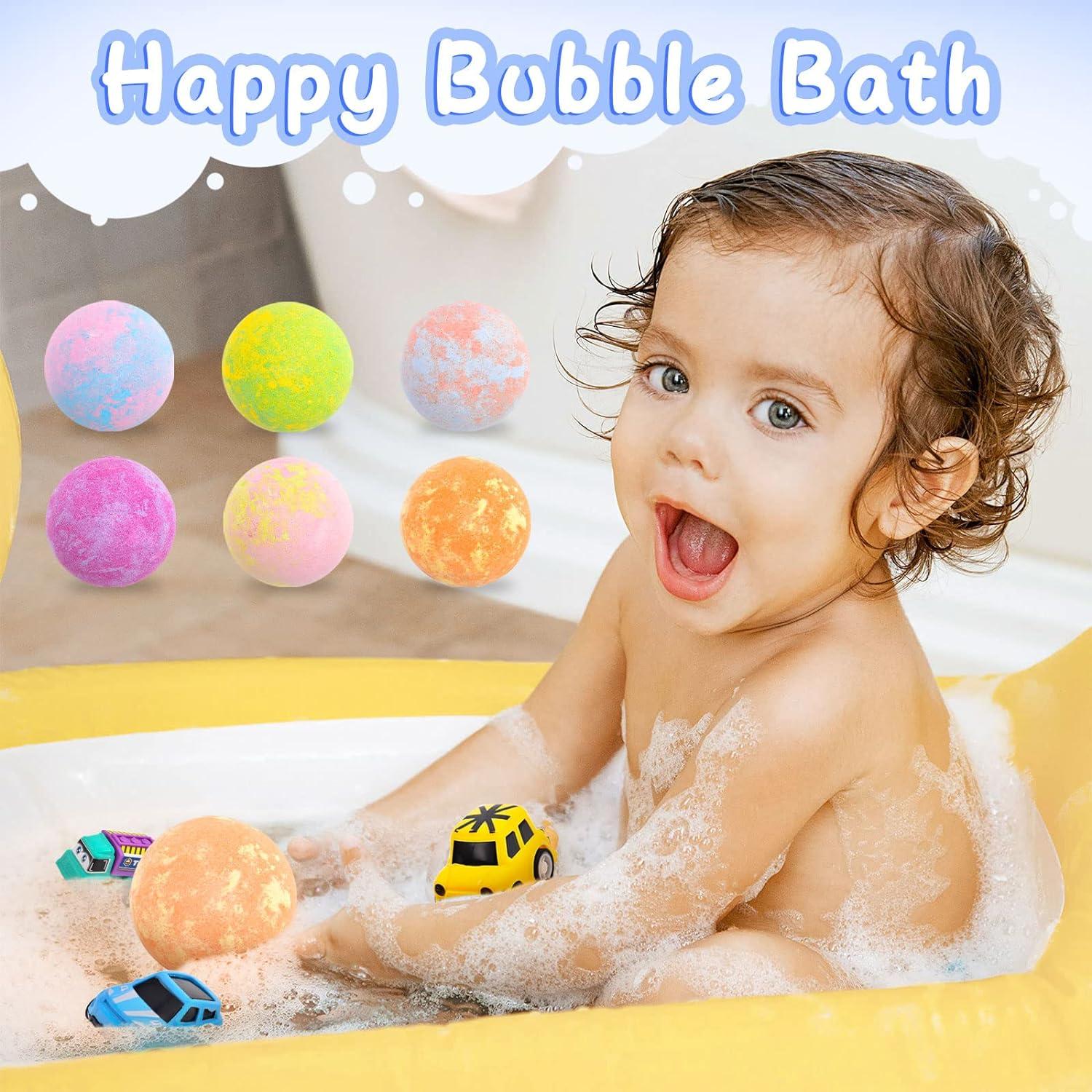 6 Pack Natural Bath Bombs for Kids Pull-Back Cars Organic Rich