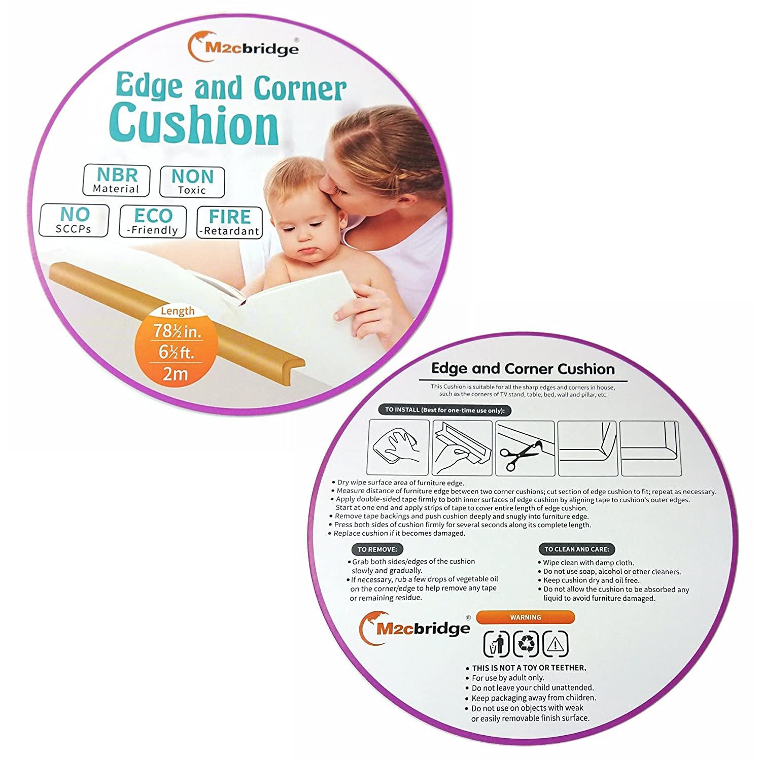 M2cbridge L Shape Extra Thick Furniture Table Edge Protectors Foam Baby  Safety Bumper Guard 6.5 Ft (Grey)