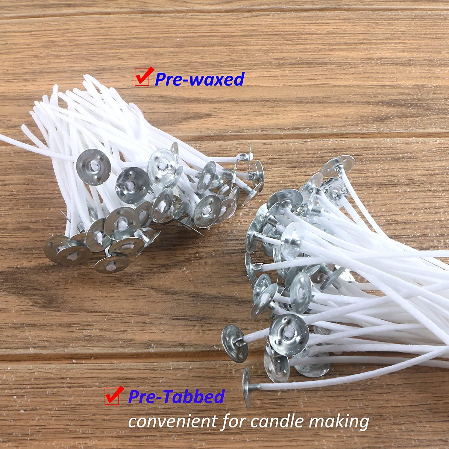 Candle Wicks 6 Inch Cotton Core Candle Making Supplies Pre Tabbed NEW 100pcs