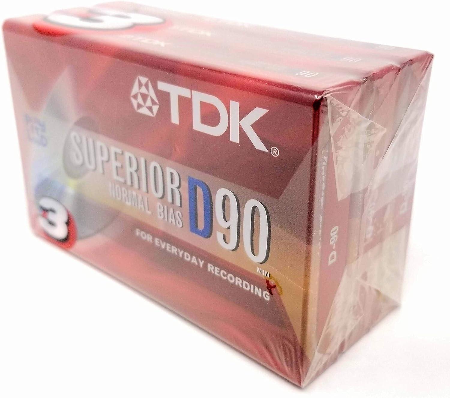 TDK D90 High Output 90 Minute IECI/Type I Cassette Tapes, Set of (3)