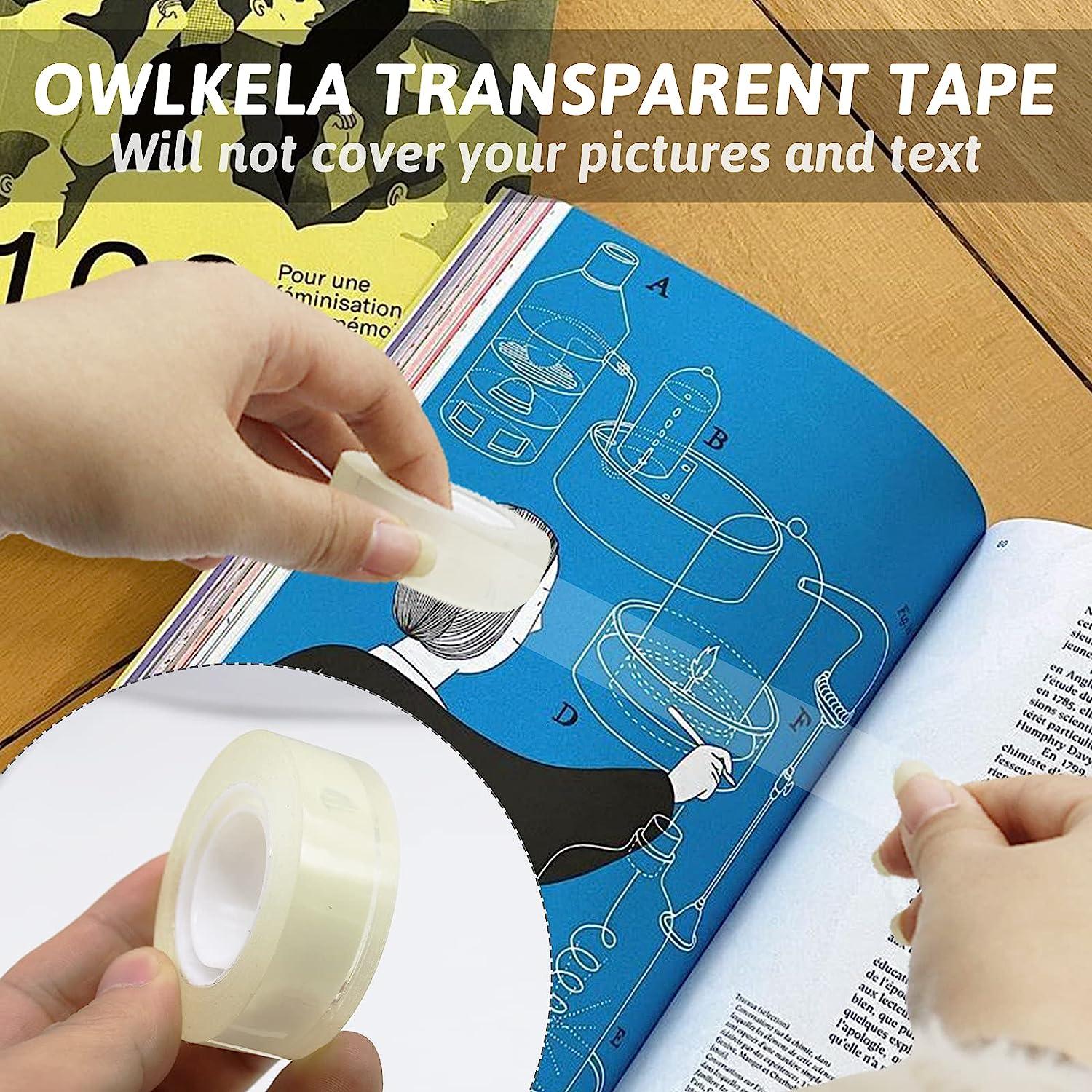 OWLKELA 6 Rolls Transparent Tape Refills Clear Tape All-Purpose Transparent Glossy Tape for Office Home School