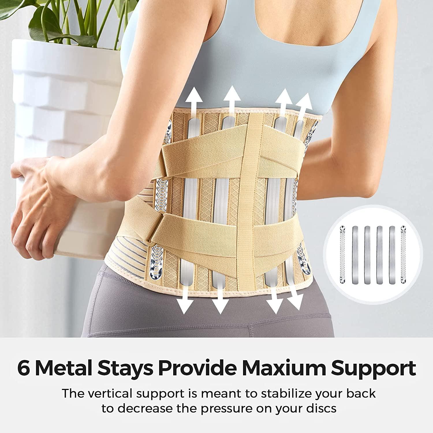 Back Brace Back Support for Men/Women- Adjustable and Breathable Lumbar  Support Lower Back Belt for Back Pain Relief with 8 Stays for Herniated  Disc, Heavy lifting, Sciatica M (waist:29.5''-37.4'') : : Health