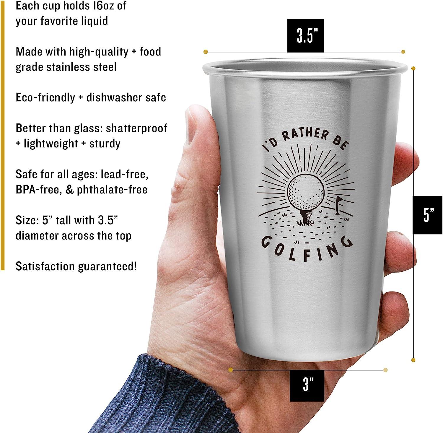 Magic Pine I'd Rather Be Golfing Stainless Steel Pint Cup Tumbler - Funny  Gift for Golfers, Guys, Gals - Use at Home, Putting, Tee Box, Office,  Travel, as A Father's Day or