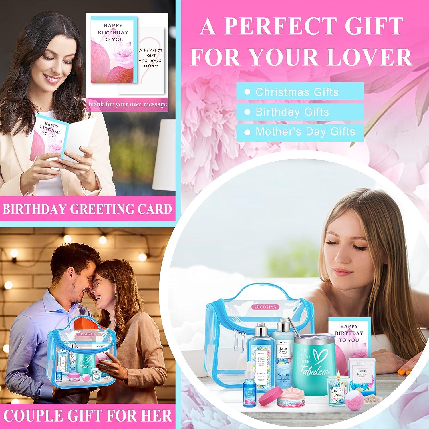 Birthday Gifts for Women Bath and Body Works Gifts Set for Women Spa Gifts  Baskets for Women Bubble Bath for Women Lotus Rose Gifts for