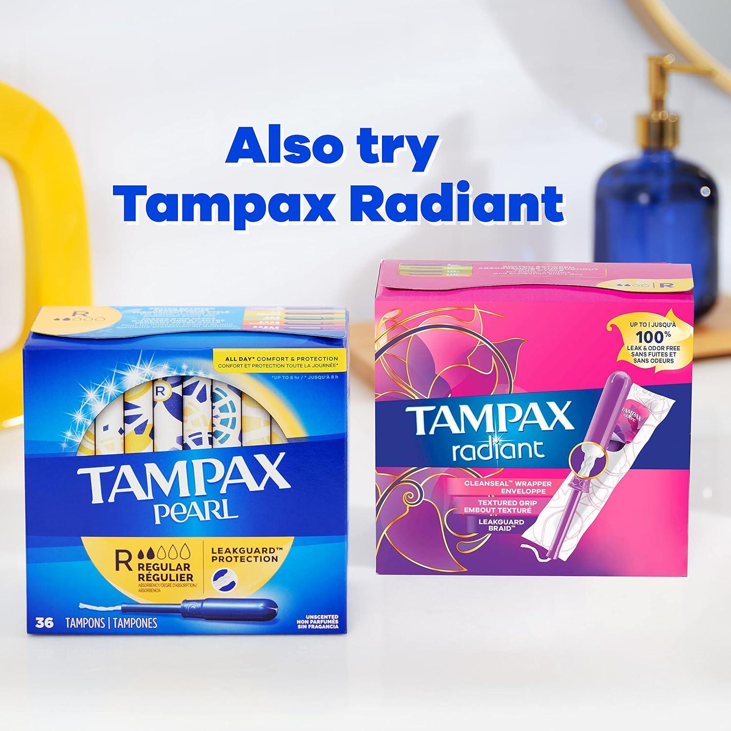 Tampax Pocket Pearl Super Plastic Tampons, Unscented, 18 Ct