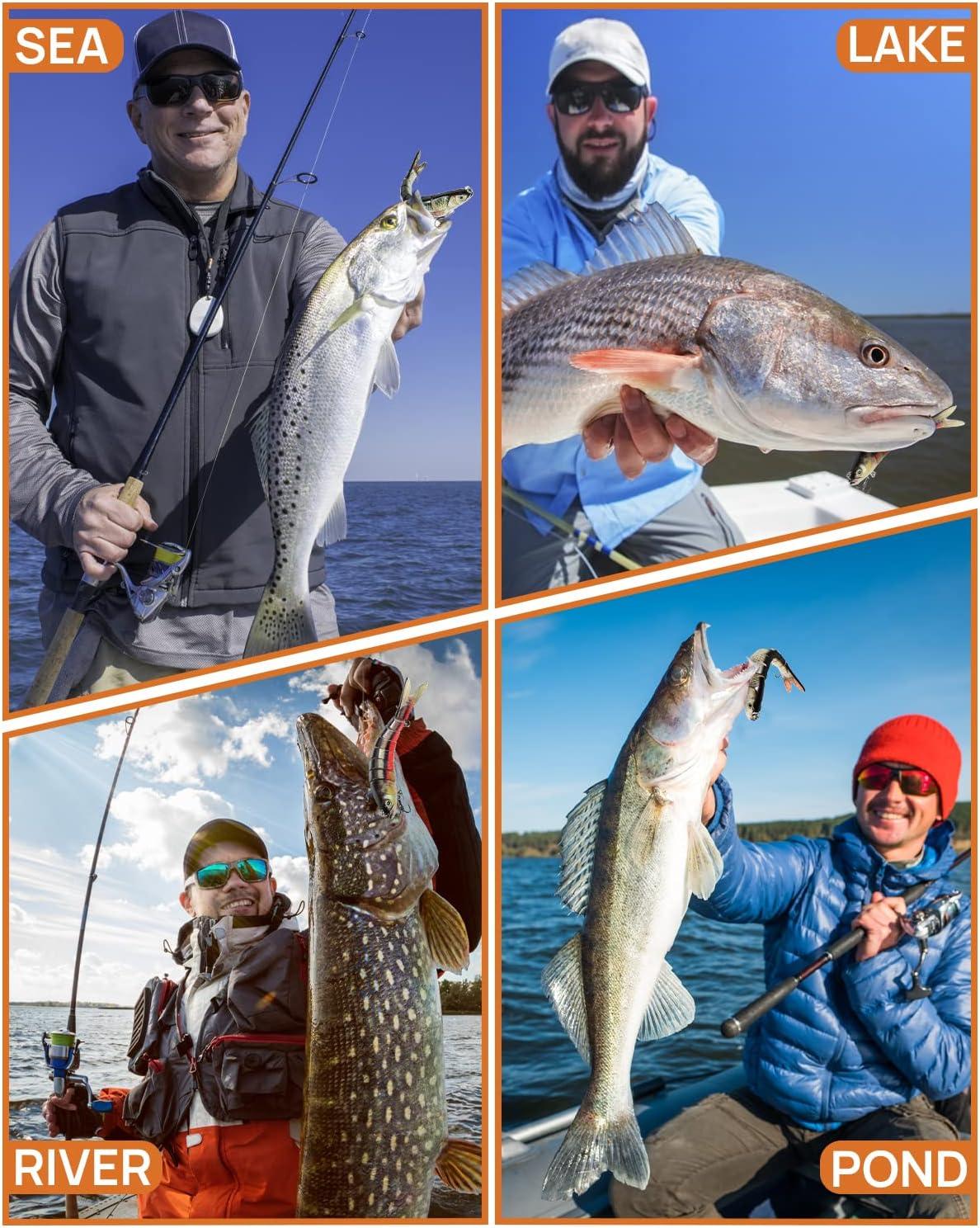 QAYE 3PCS Bass Fishing Lures for Freshwater & Saltwater, Multi