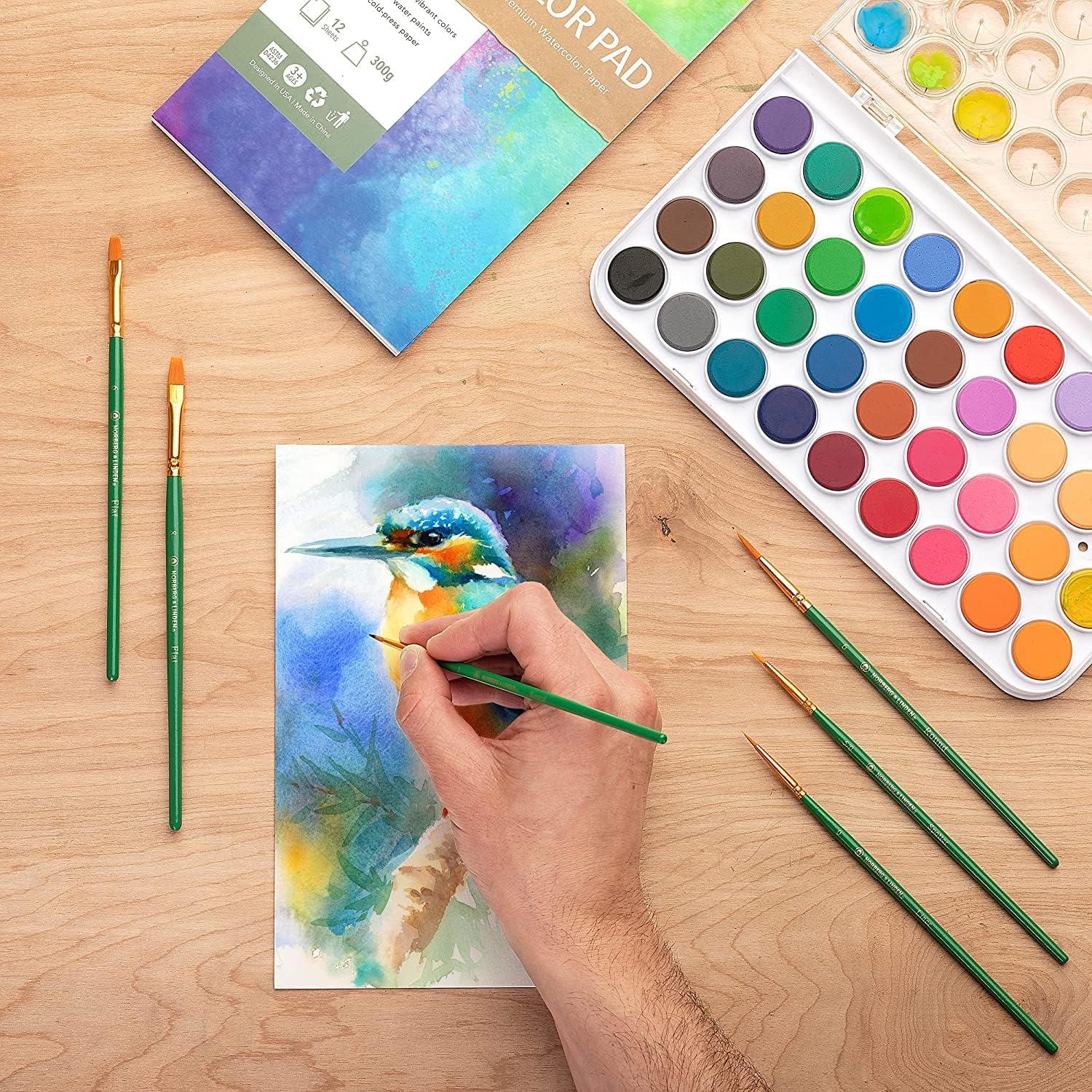 Colorful Kids Watercolor Paint Set of 24 Colors Art Painting Kit Supplies  for Stusent & Hobby Painters, Rich Pigments Non -Toxic Water Colors Paint