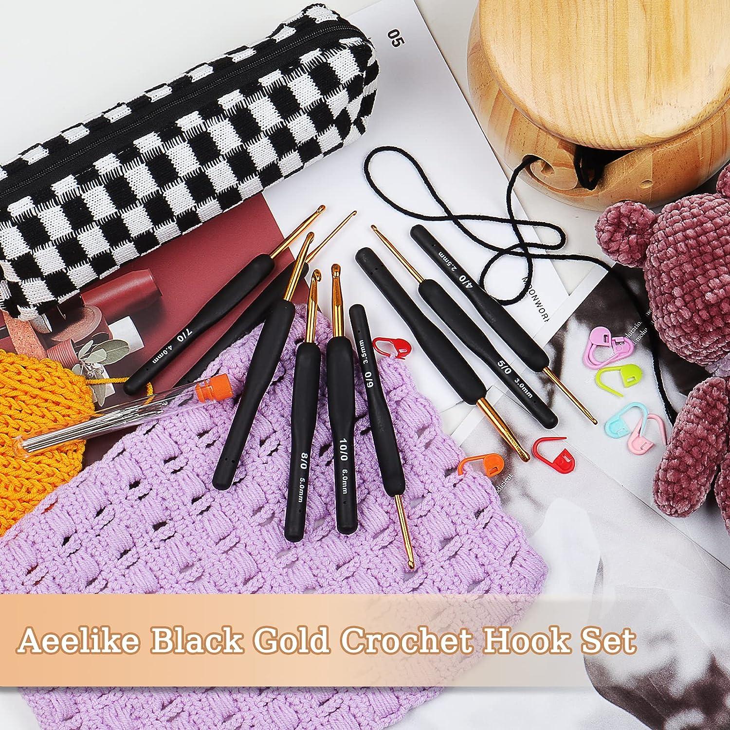 Aeelike Crochet Kit for Beginners, Crocheting Kit with Everything, Crochet  Set Include Crochet Hooks, Soft Yarn, Crochet Must Haves and Storage Bag