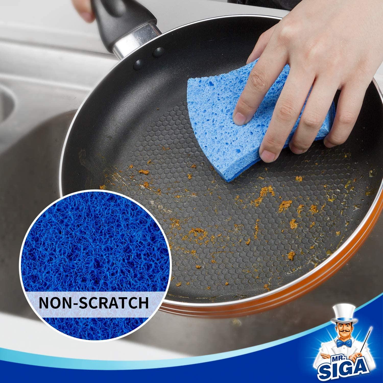 MR.SIGA Dish Brush with Non Slip Handle Built-in Scraper, Scrub Brush for  Dish, Pans, Pots, Kitchen Sink Cleaning, 2 Pack