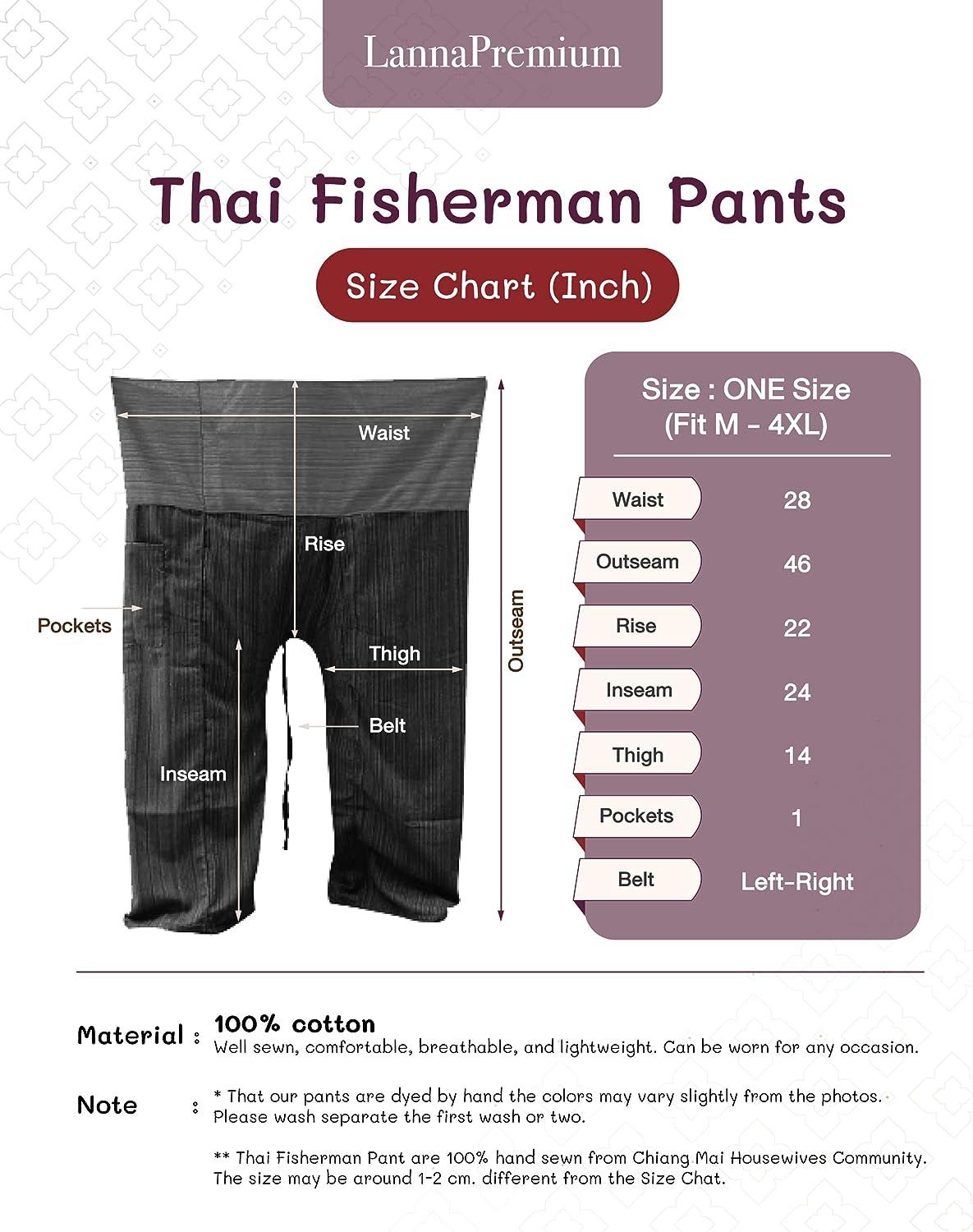  LannaPremium Thai Fisherman Pants for Men Women Yoga