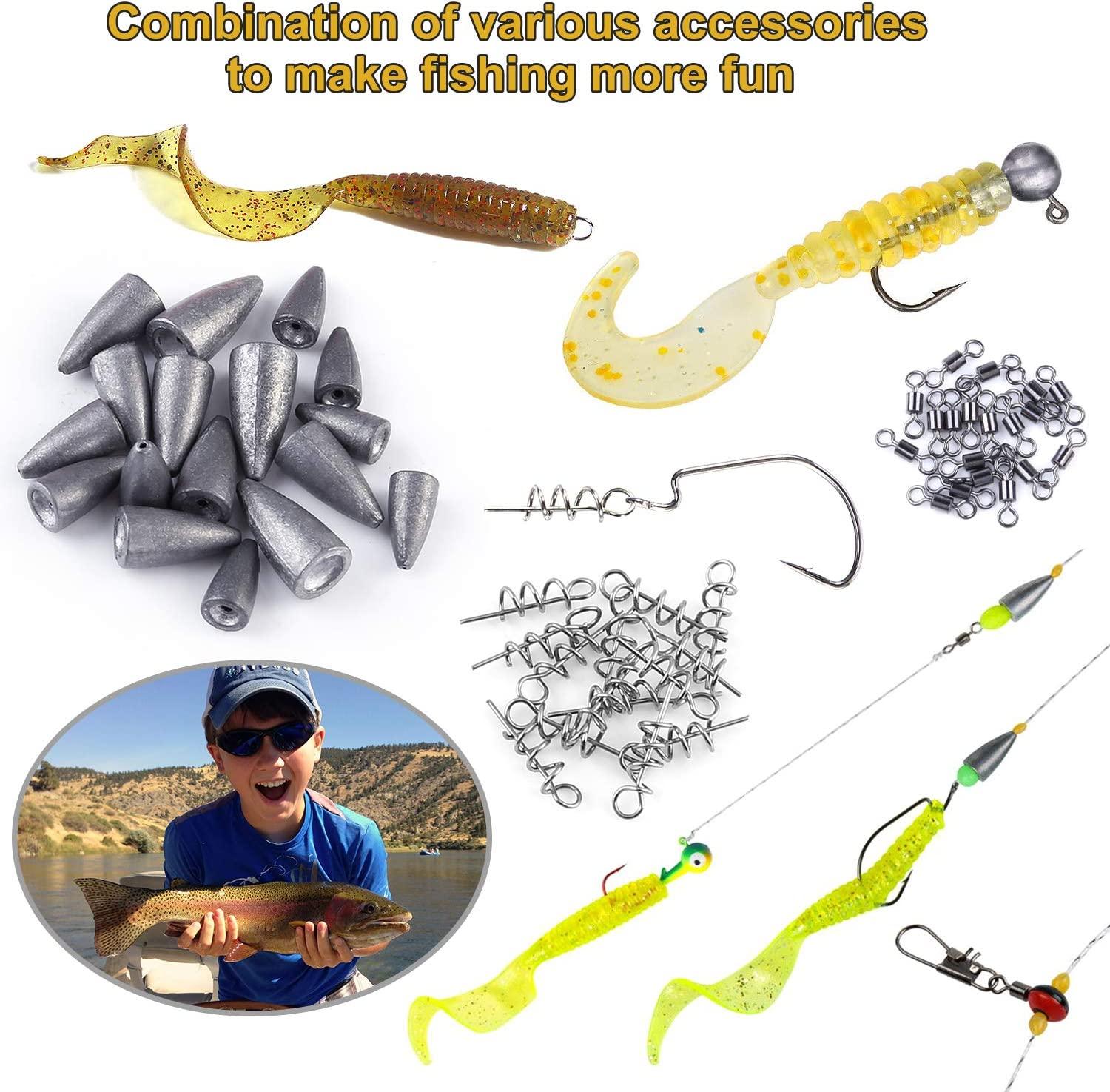 PLUSINNO Fishing Lures Baits Tackle Including Crankbaits, Spinnerbaits, Plastic  Worms, Jigs, Topwater Lures, Tackl…