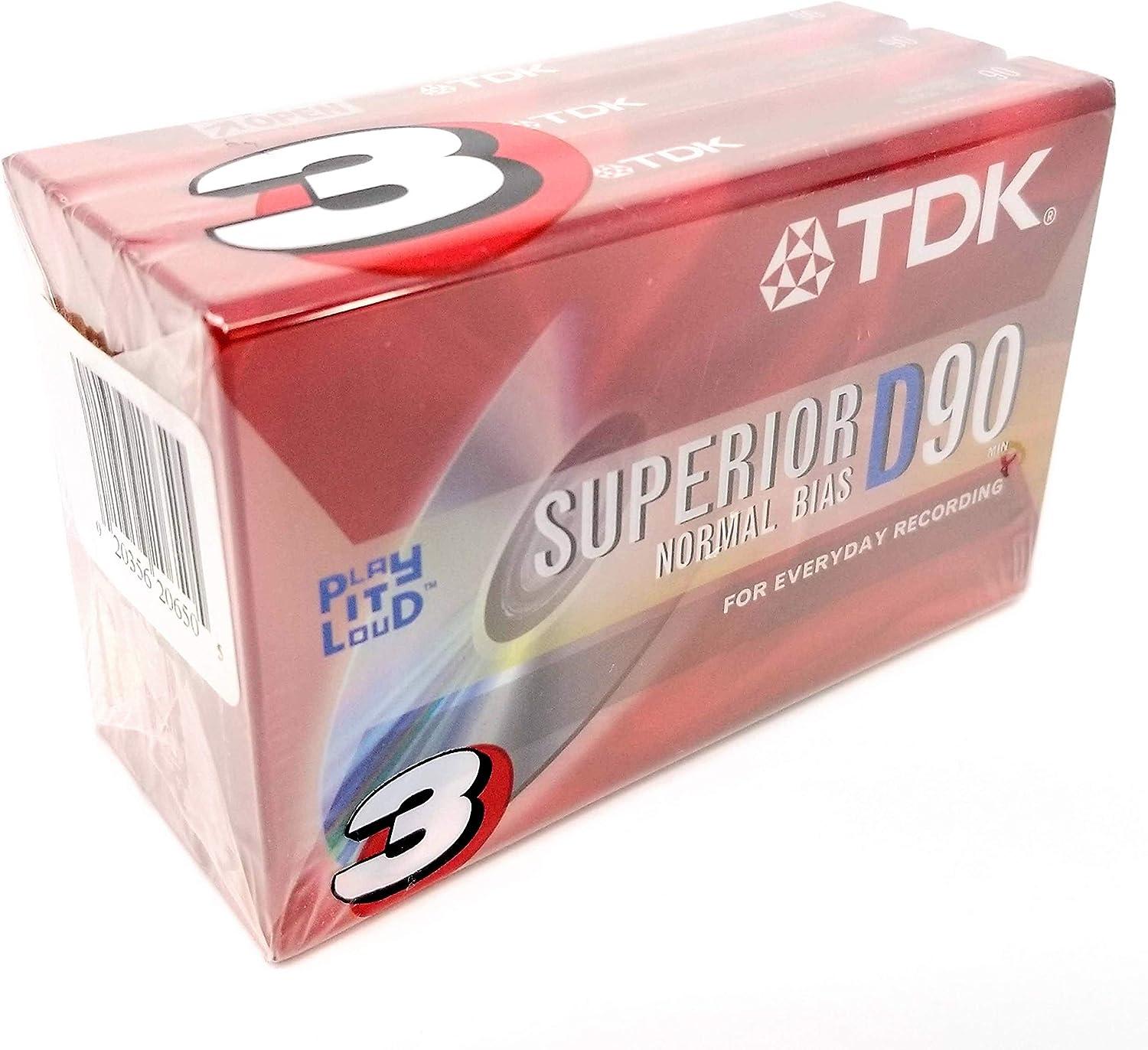 TDK D90 High Output 90 Minute IECI/Type I Cassette Tapes, Set of (3)