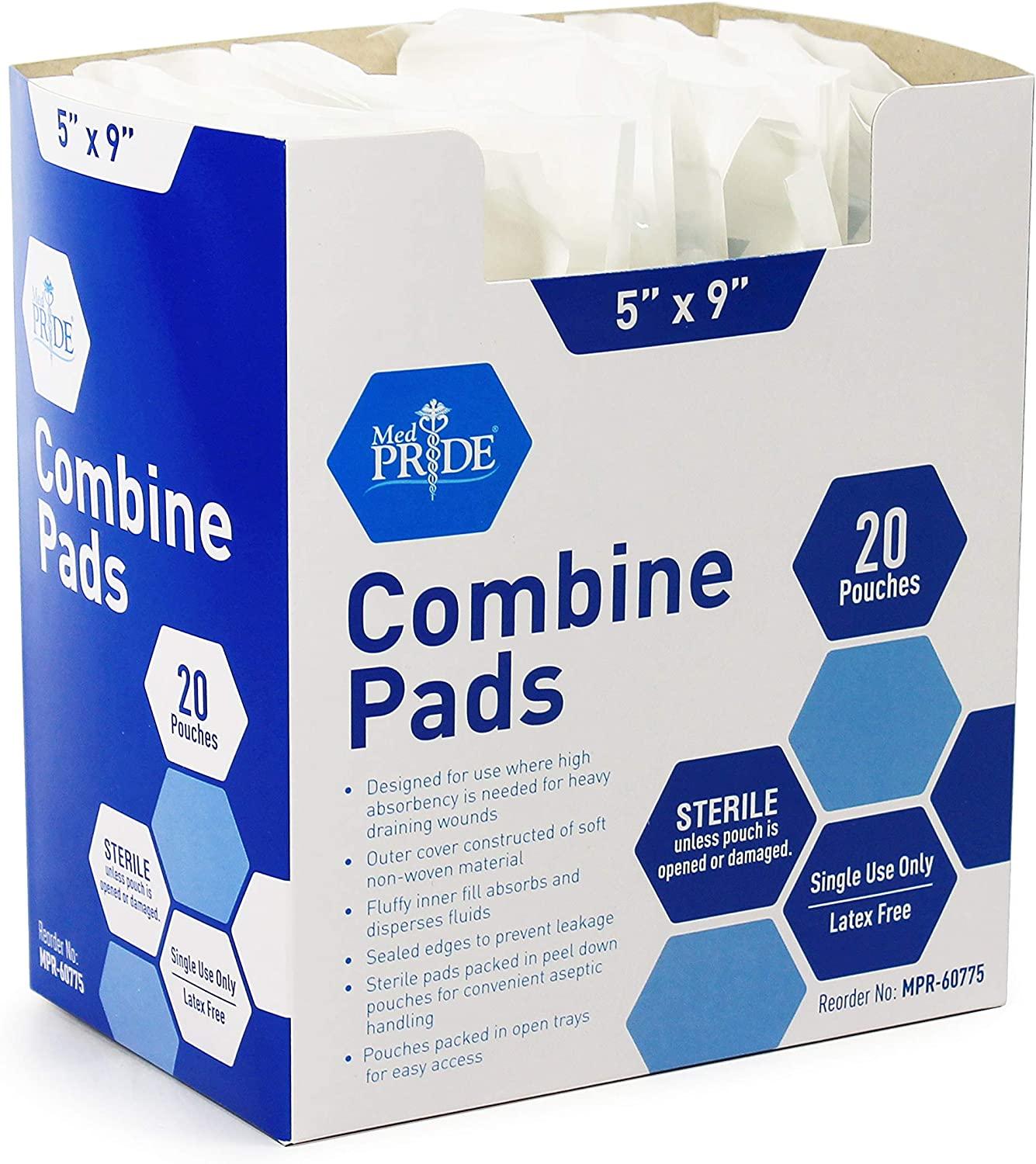 MED PRIDE Sterile XXtra Absorbent Abdominal Pads 50-Pack - 5x9 ABD Combine  Pads Individually Wrapped- Ultra-Absorbent Latex-Free & Non-Adherent  Surgical Pads for Drainage, Post-Op, Wound Dressing