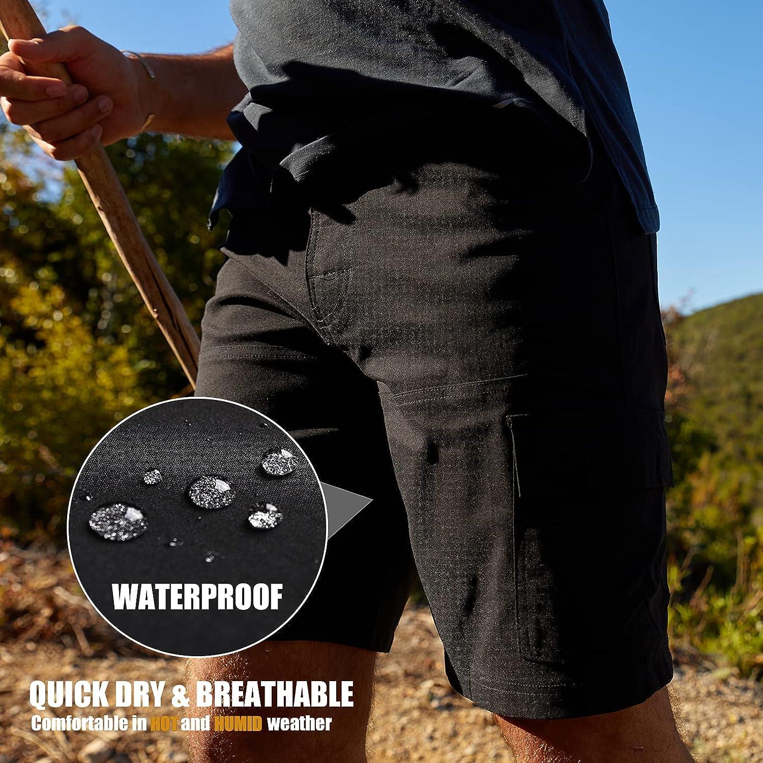 maamgic Mens Hiking Shorts 10 Waterproof Quick Dry Cargo Shorts Tactical Shorts for Camping Fishing Outdoor Activity