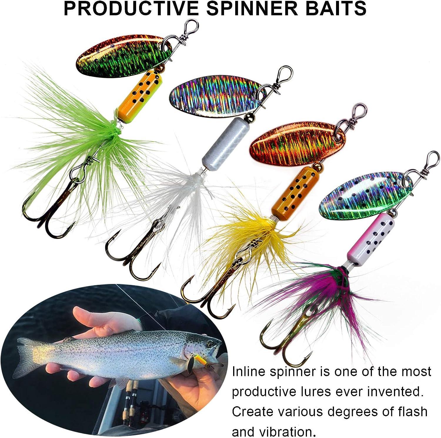 thkfish Spinner Baits Fishing Spinners Spinnerbait Trout Lures Fishing  Lures for Bass Trout Crappie 1/7oz 8pcs : Buy Online at Best Price in KSA -  Souq is now : Sporting Goods