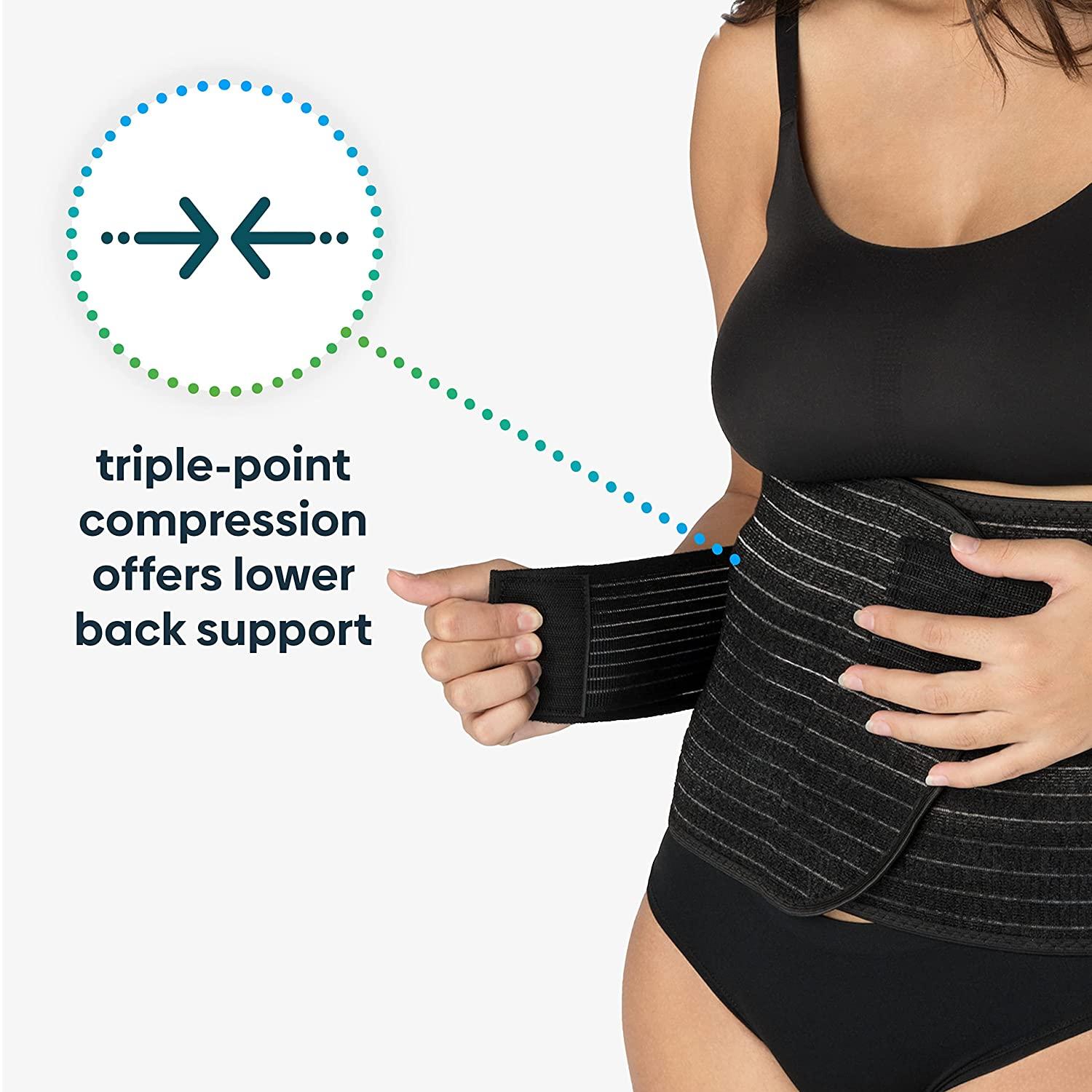 UpSpring Shrinkx Belly Postpartum Belly Wrap With Bamboo Charcoal Fiber  Size S/M Black