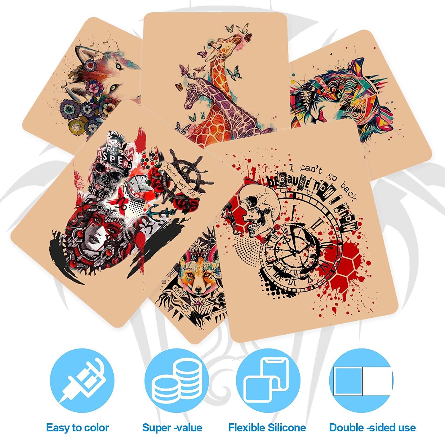 Jconly Tattoo Practice Skins with Transfer Paper - 35Pcs Tattoo Fake Skin  and Stencil Paper Kit Includes 25Pcs Tattoo Paper and 10Pcs Double Sided  Tattoo Skin Practice 10pcs Practice Skin + 25 Transfer Paper