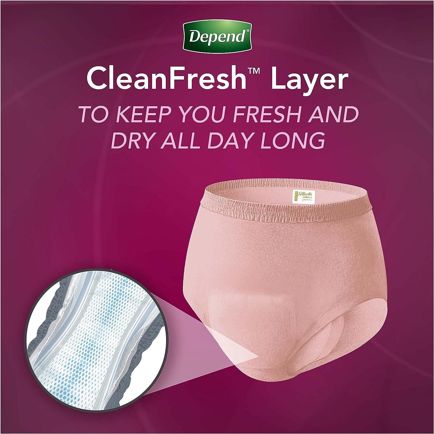  Depend Silhouette Adult Incontinence & Postpartum Underwear for  Women, Maximum Absorbency, Large, Pink, 52 Count, Packaging May Vary :  Health & Household