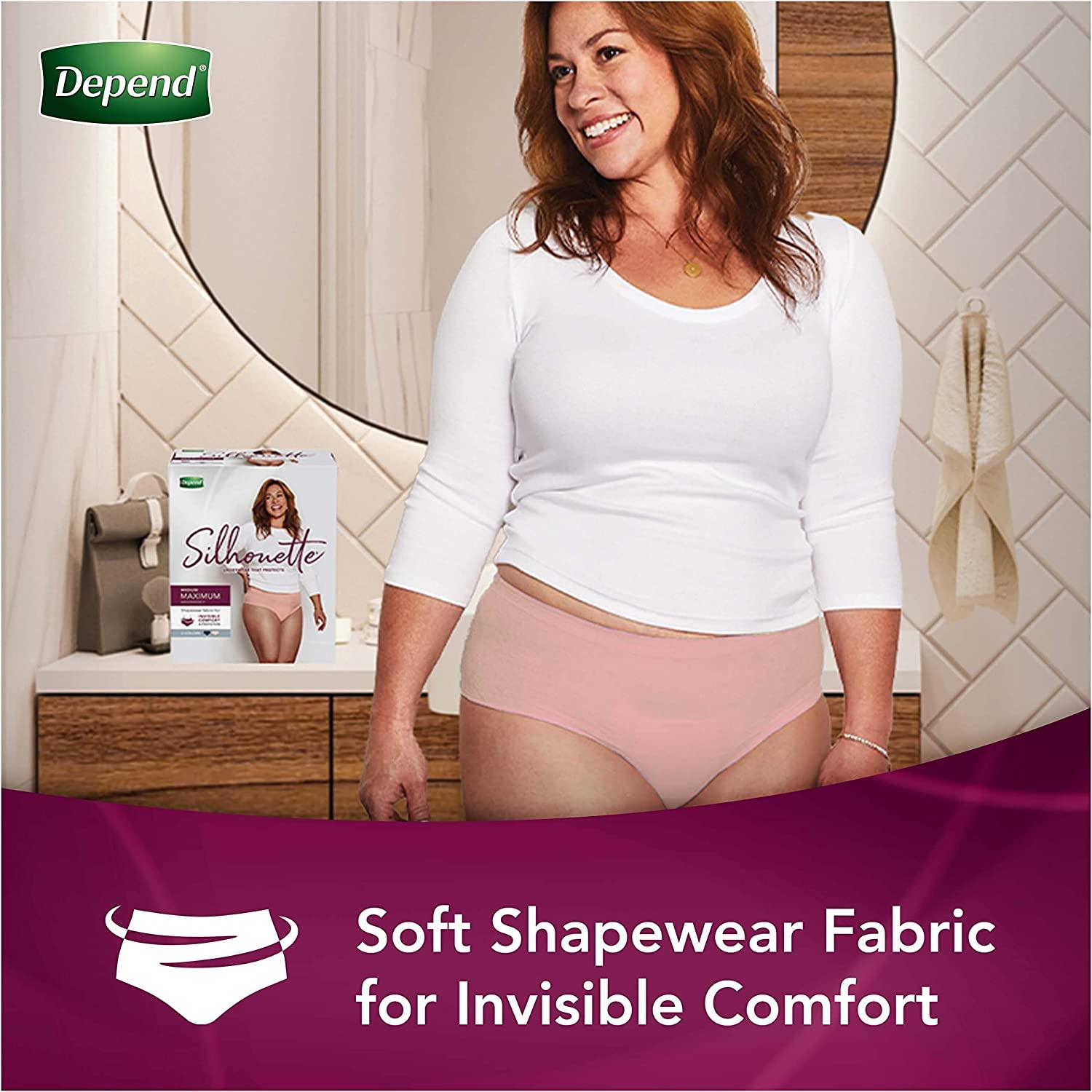 Depend Silhouette Incontinence Underwear, Large (40–52 Waist